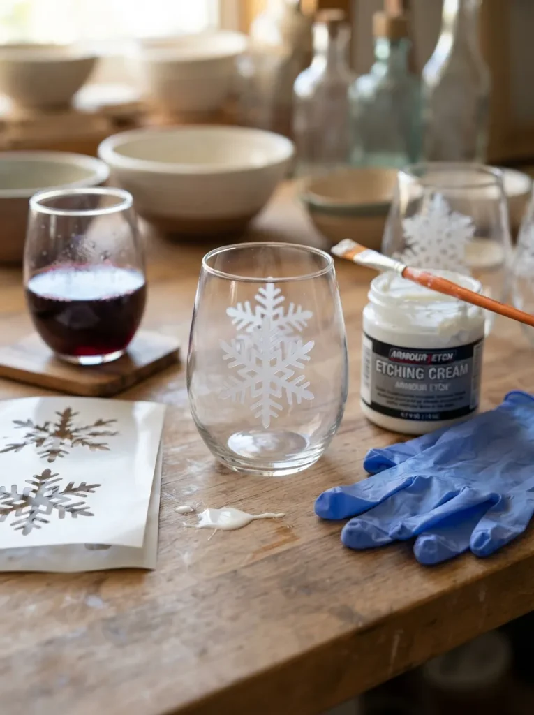 A Wine Glass Etching Station
