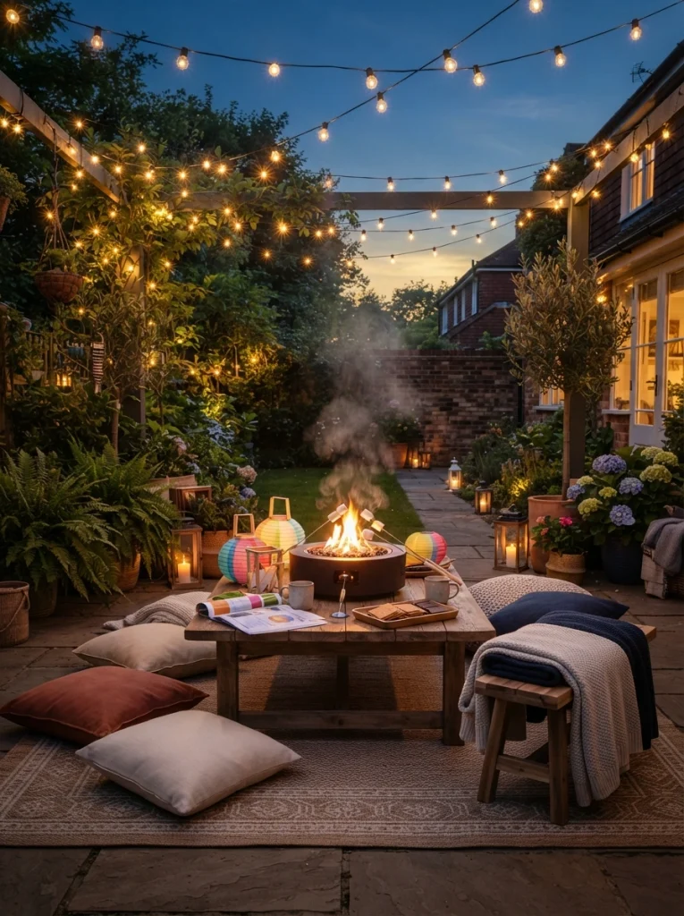 String-Light Lantern & S'mores Craft Corner