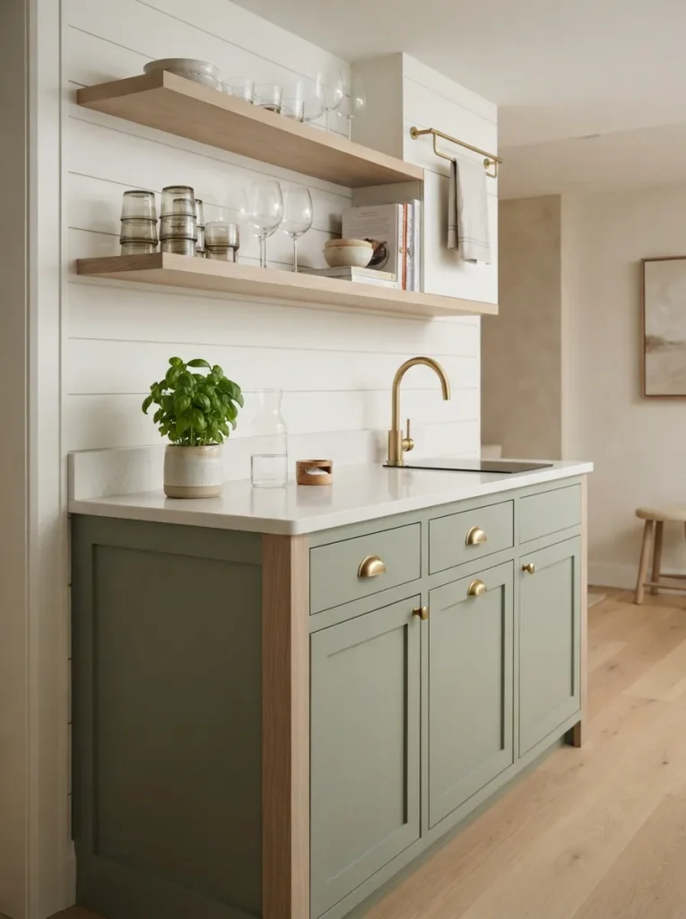 A Narrow Galley Island for Tight Basement Footprints