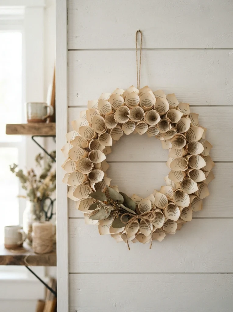 Book Page Flower Wreaths
