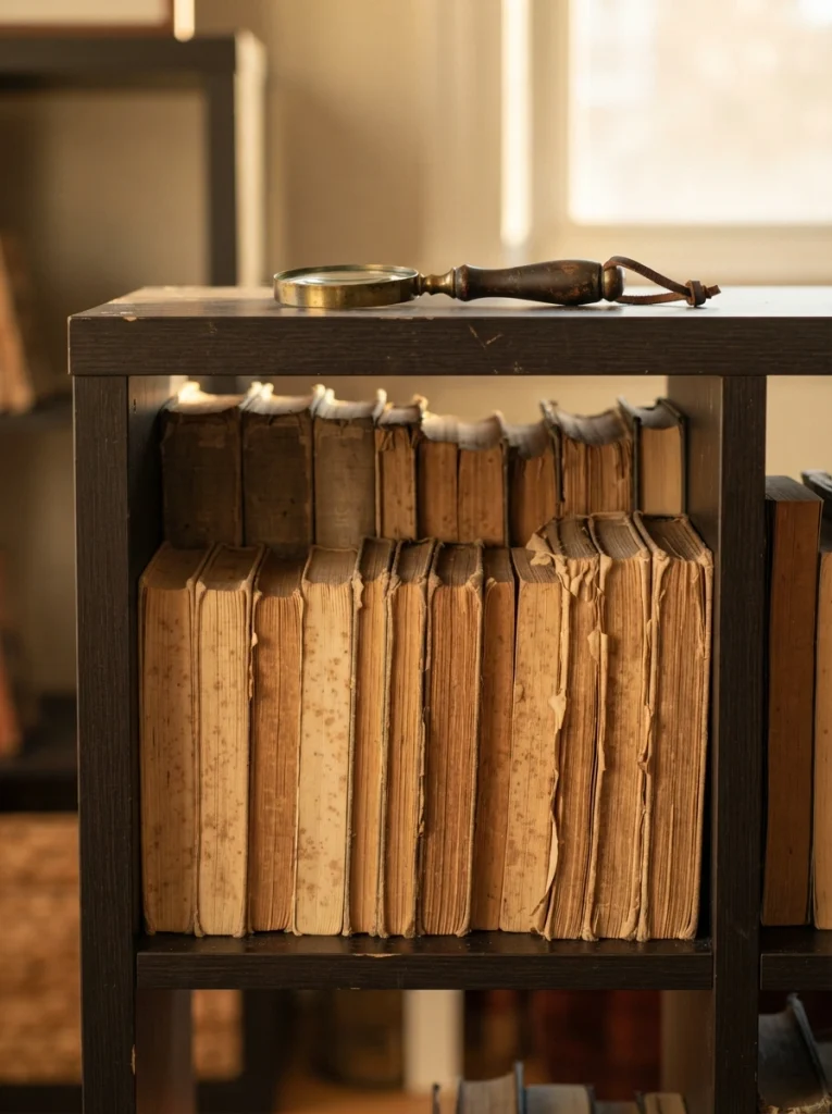 Layer Books Spine-In for an Old-Library Look