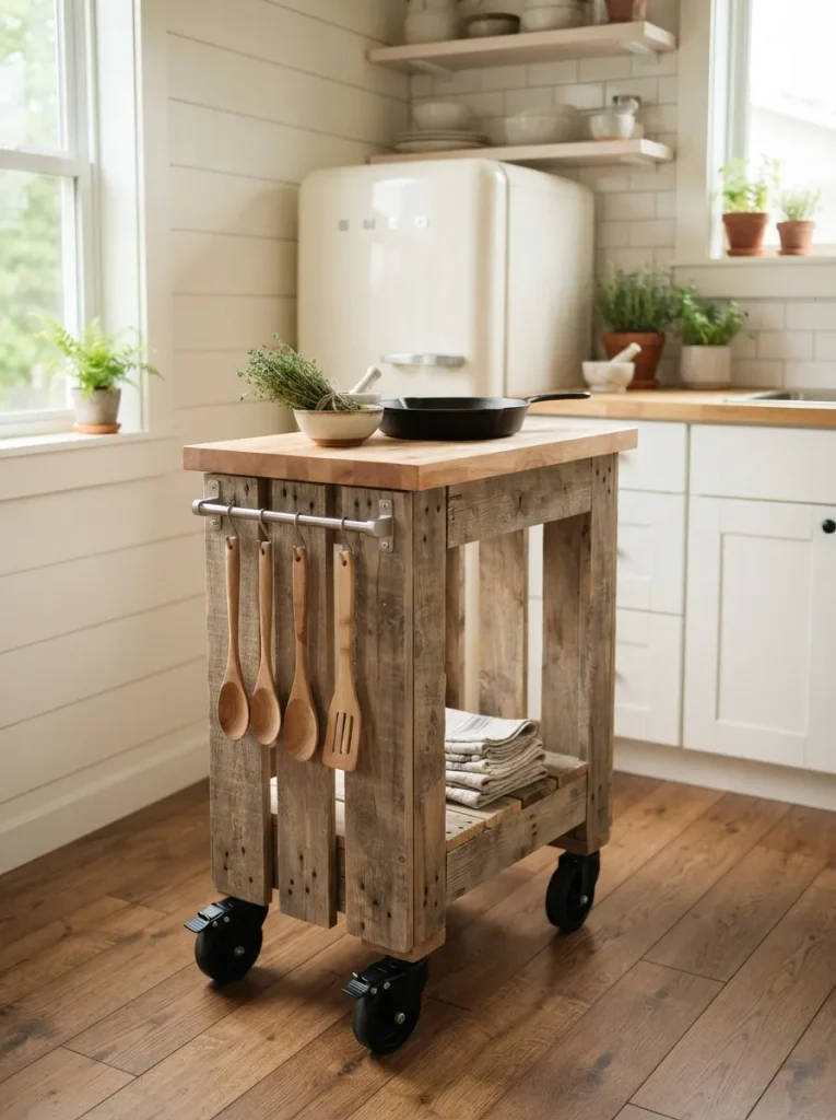 Roll a Narrow Prep Cart Out From the Counter