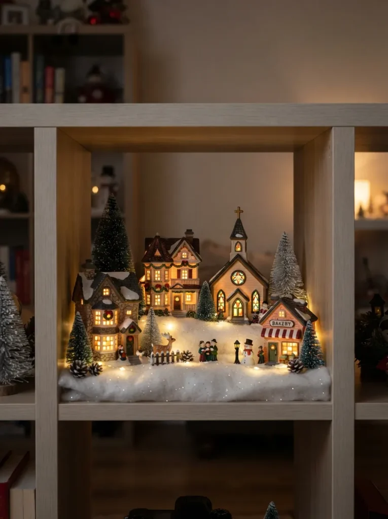 Mini Christmas Village Shelf