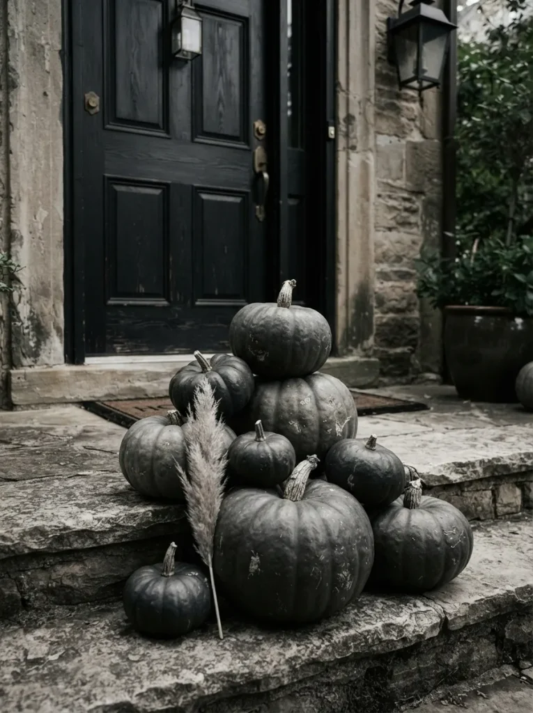 A Monochrome Pumpkin Display in a Single Tone