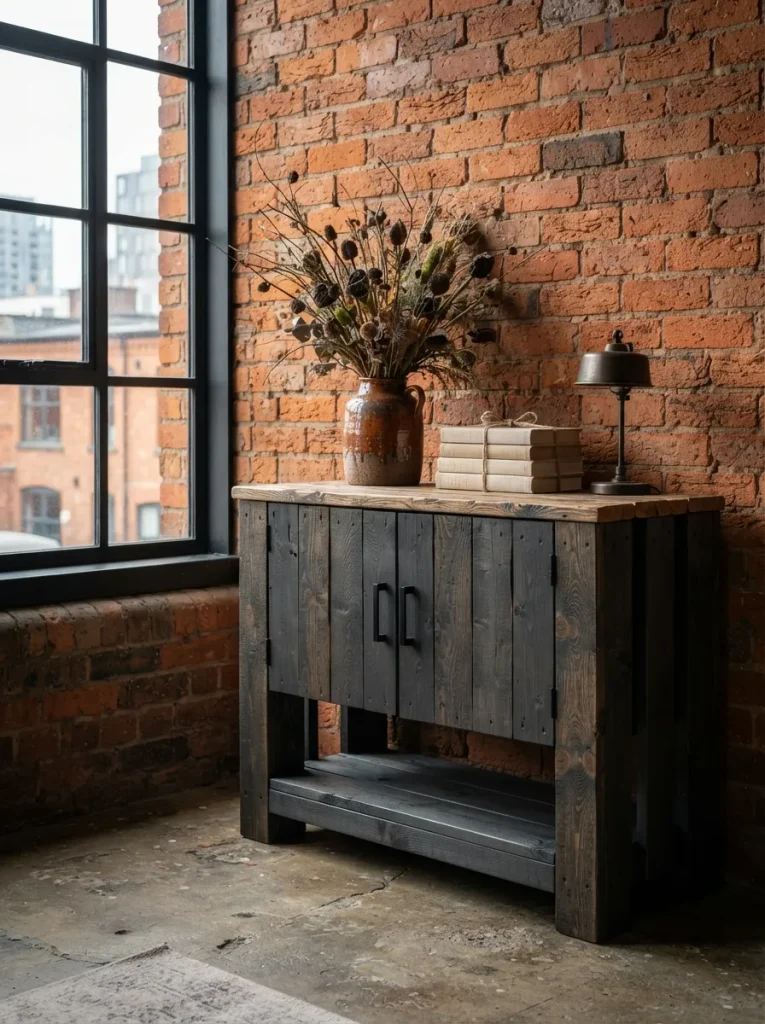 Charcoal Stain Against Red Brick