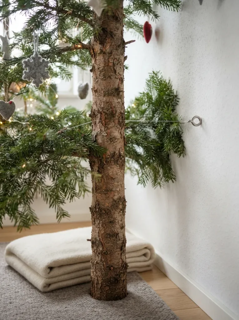 Anchor the Tree to a Wall Stud, Not to a Branch