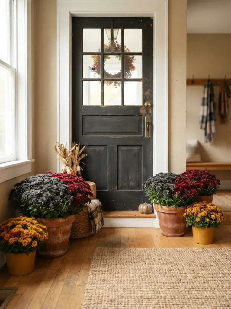 Charcoal and Ochre Mums Instead of All-Orange