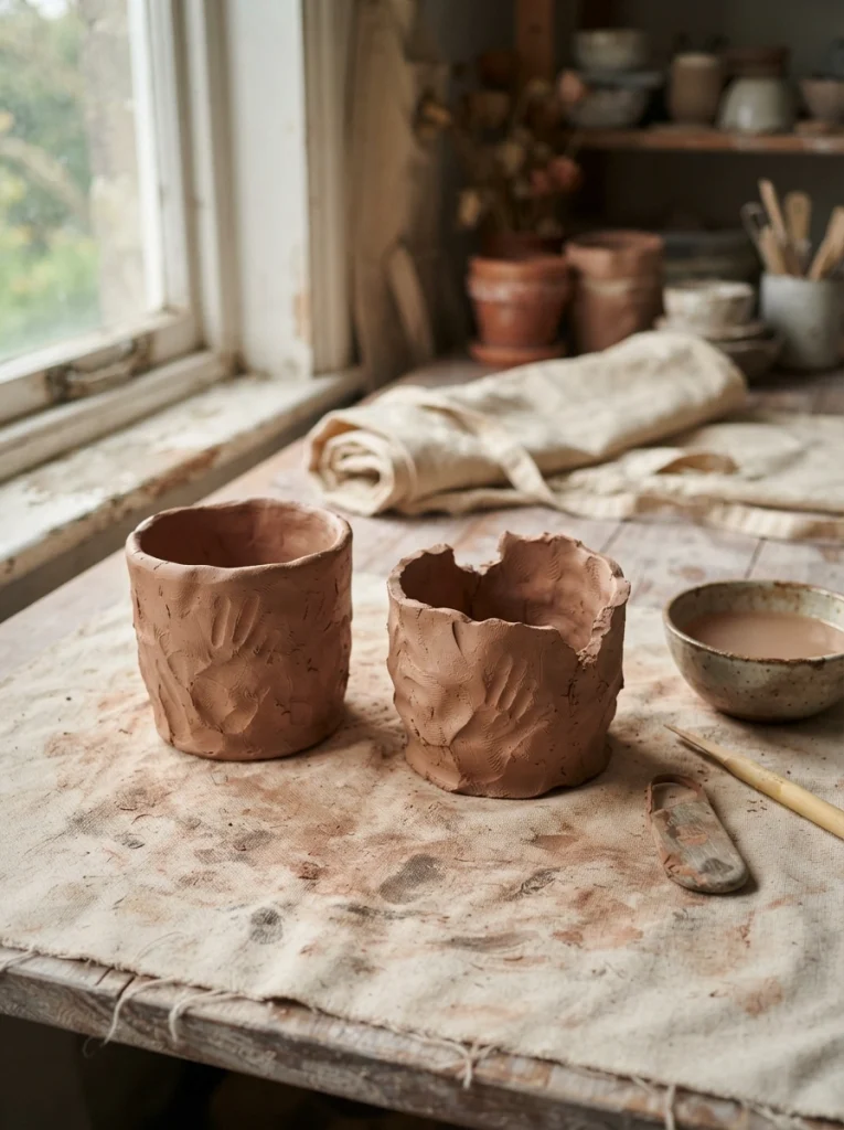 Clay Pinch-Pot Pottery for Two