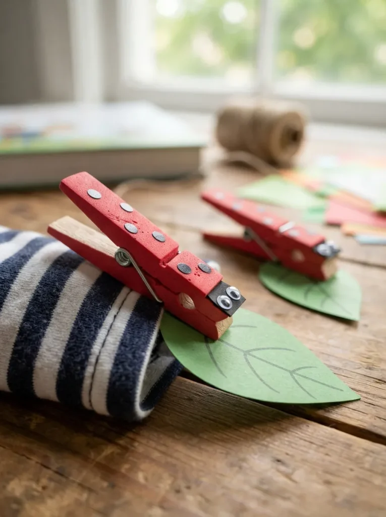 No-Dry Clothespin Ladybugs