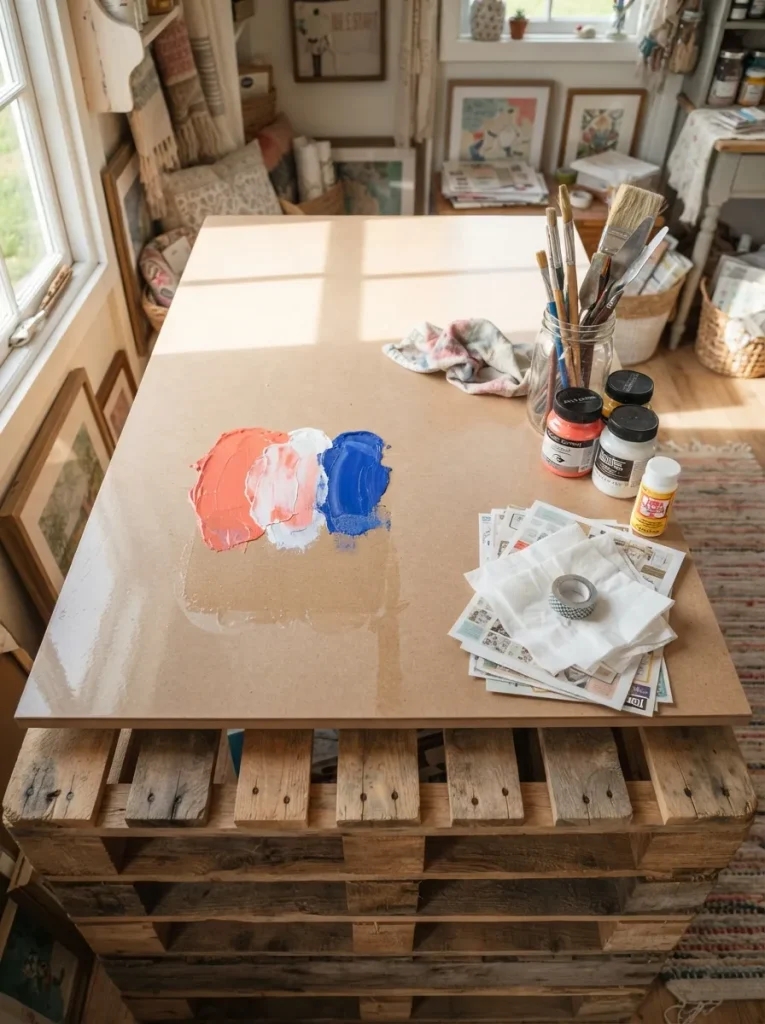 A Wipe-Clean Paint and Glue Station