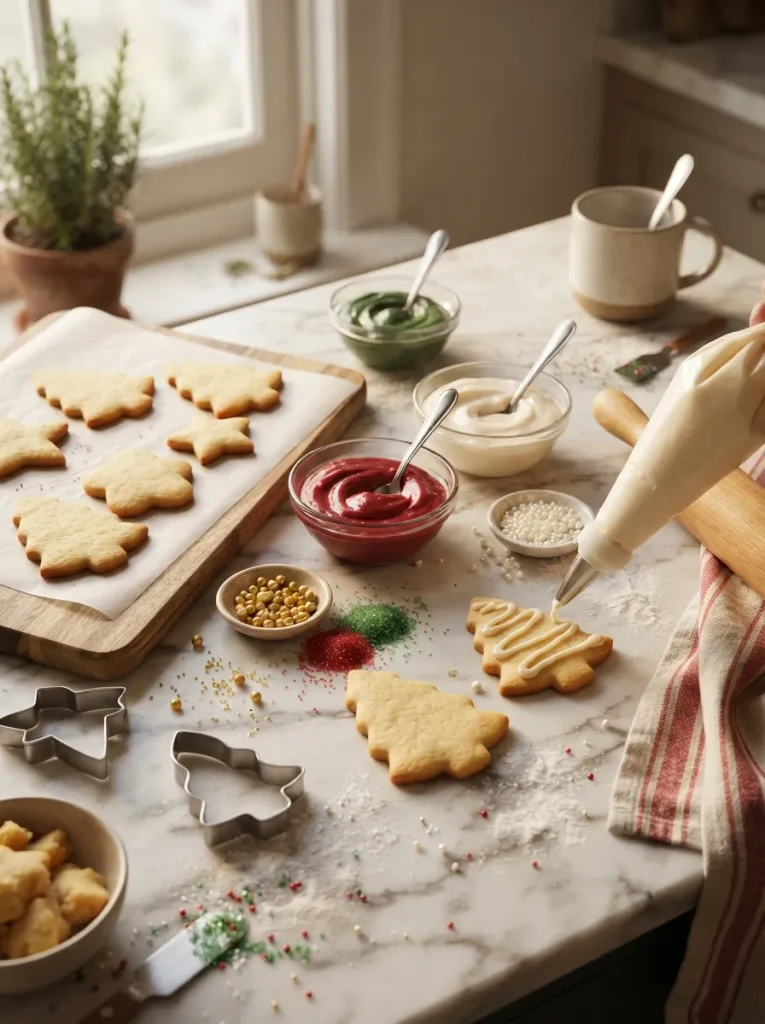 A Christmas Cookie Decorating Bar