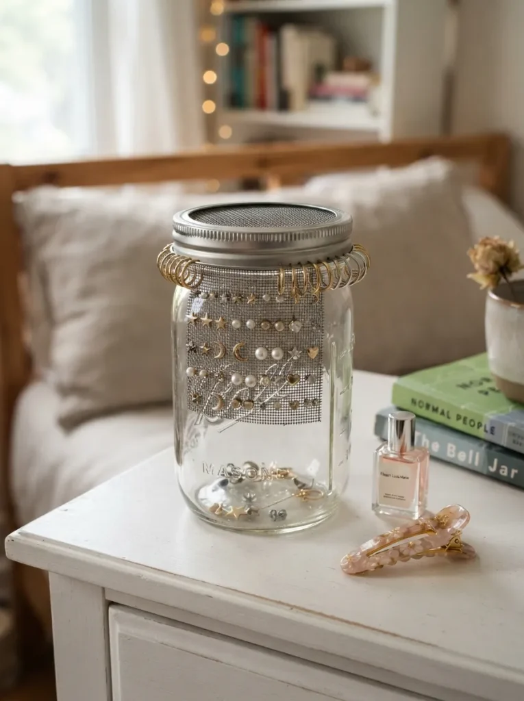 Mesh-Lid Earring Jars