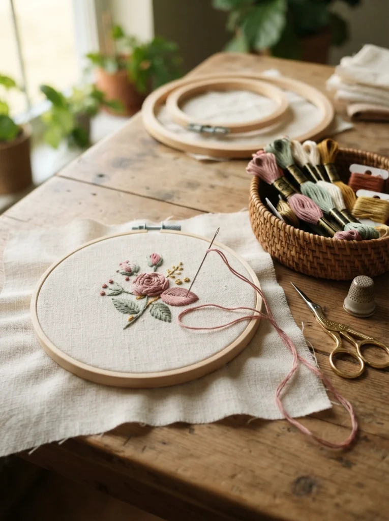 Embroidery Hoop Art Night