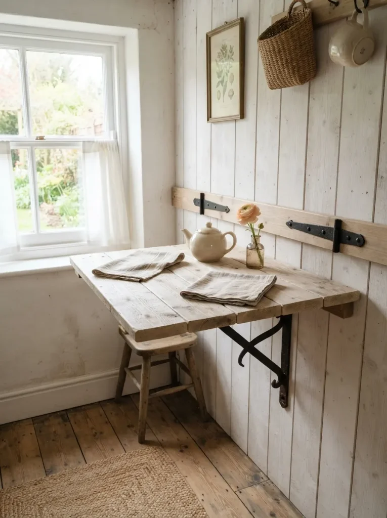 A Fold-Down Pallet Table That Vanishes When Not in Use