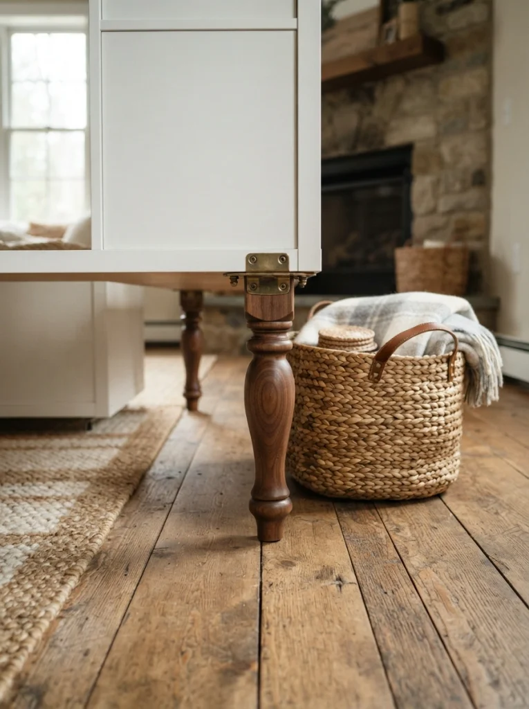 Turned Wood Legs to Lift It Off the Floor