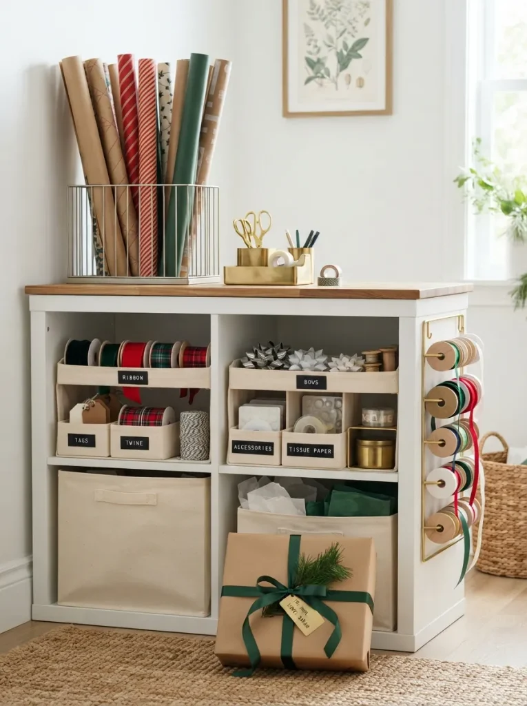 Gift-Wrap Station with Tool Dividers