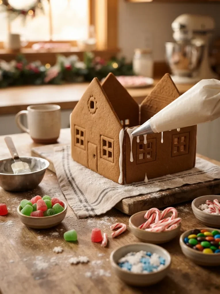 A Gingerbread House Decorating Bar