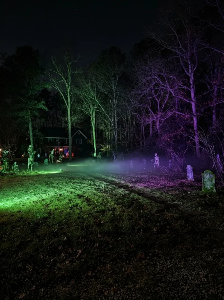 A Green-to-Purple Color-Shifting Spotlight Wash