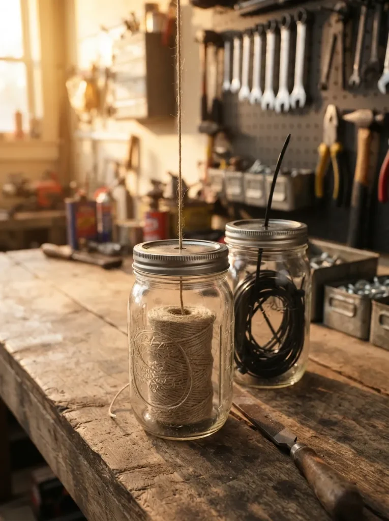 Turn a Quart Jar Into a Twine, Wire, or Zip-Tie Dispenser