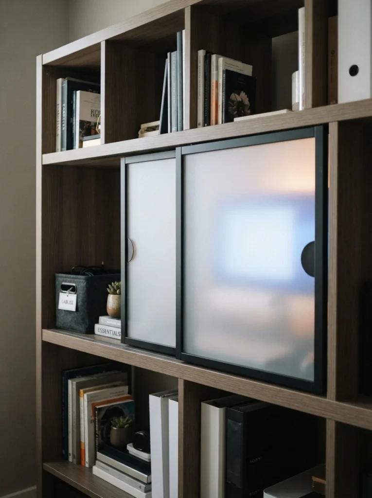 Frosted Acrylic Insert Doors That Hide the Mess