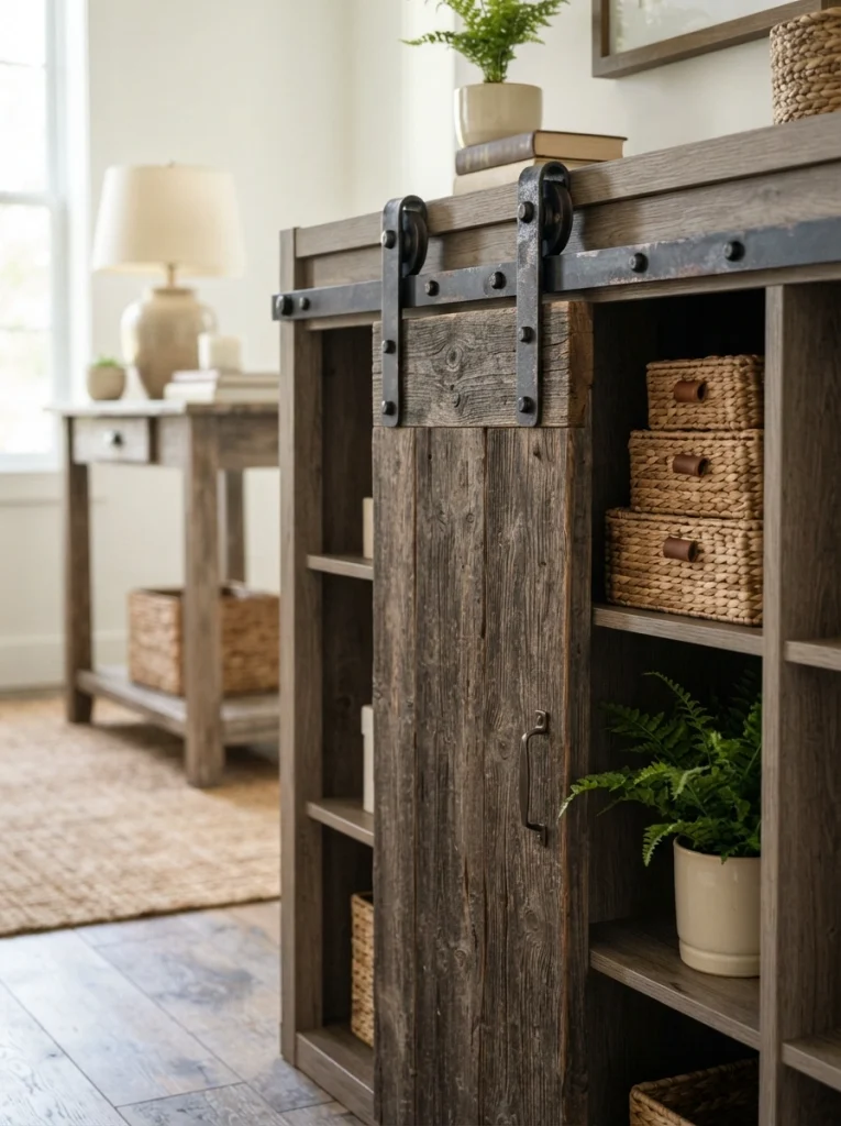 Sliding Barn-Door Panels on Select Cubbies