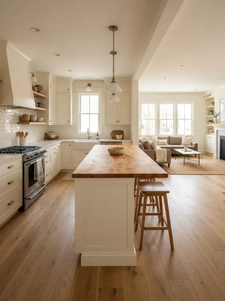 An Island That Doubles as a Room Divider