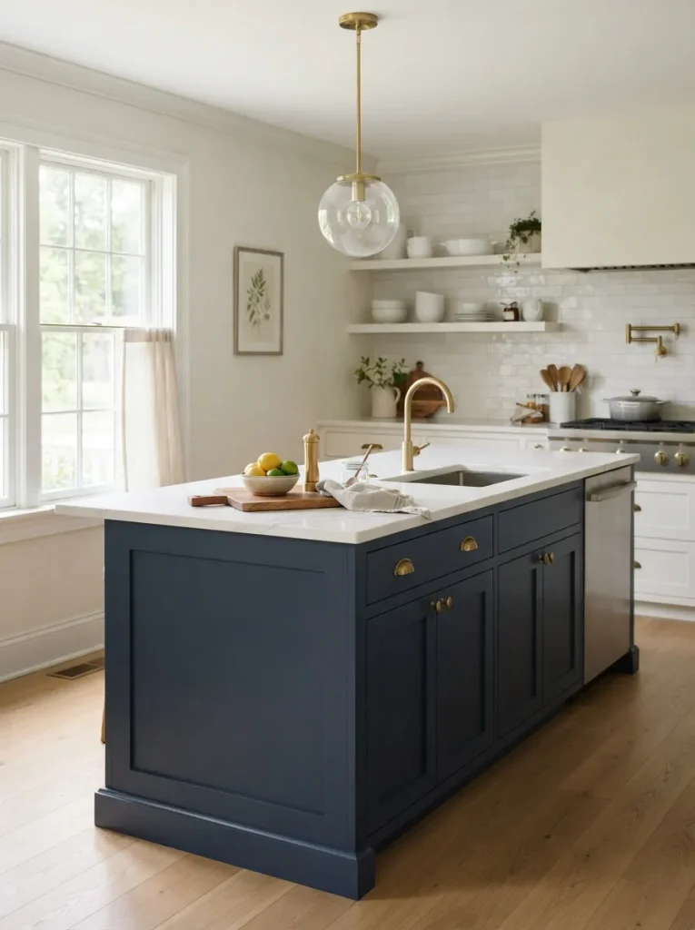 Two-Tone Cabinetry That Anchors Without Closing the Room In