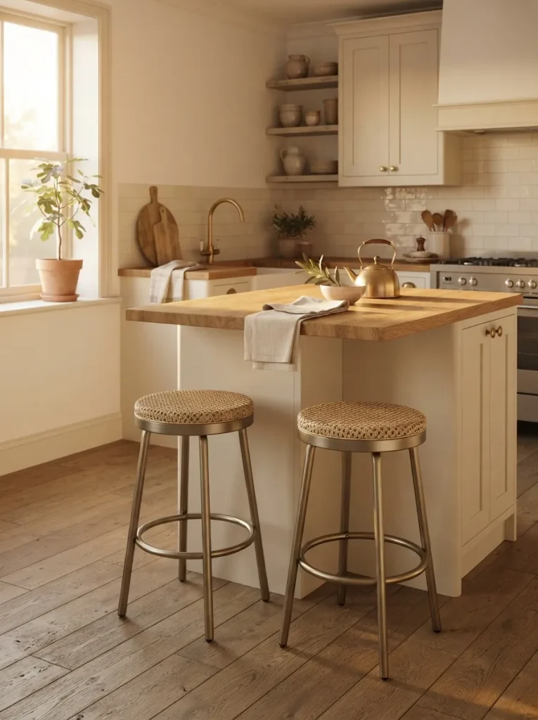 Counter Stools Scaled Down to Match a Smaller Island