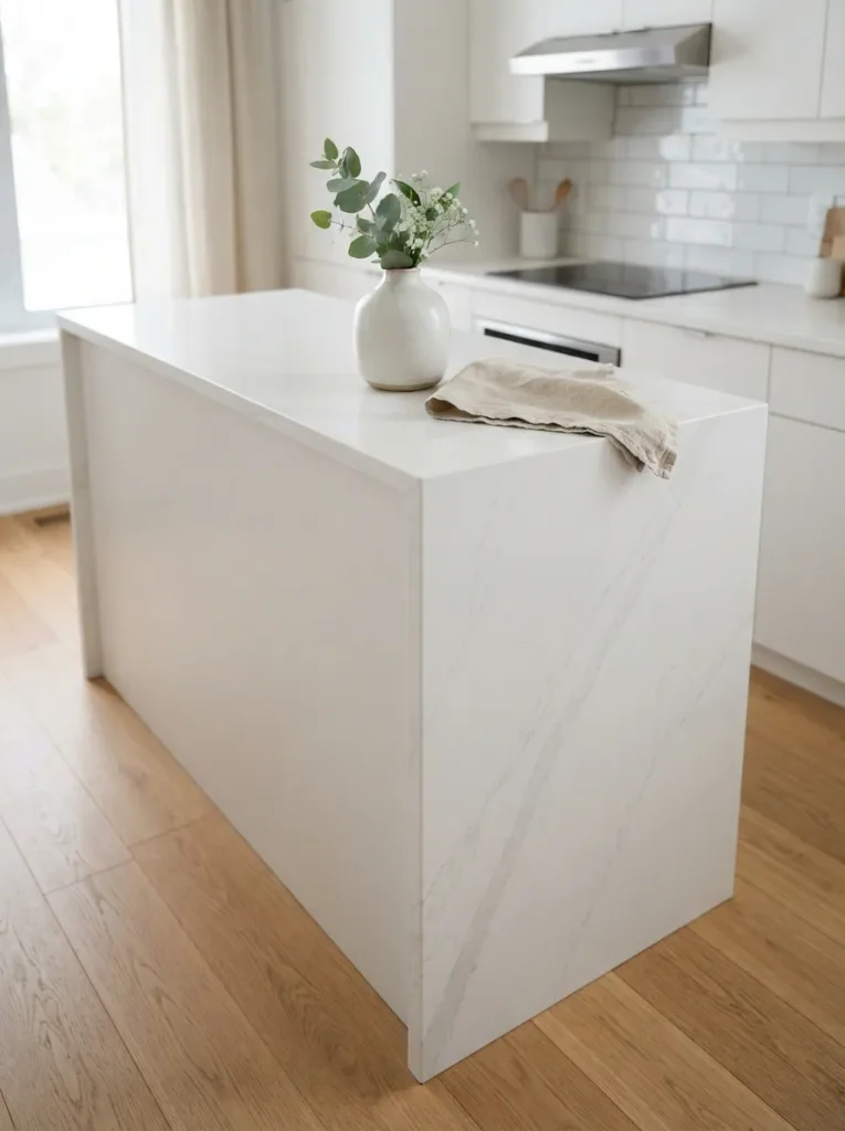 A Waterfall-Edge Slab for a Slimmer Visual Footprint