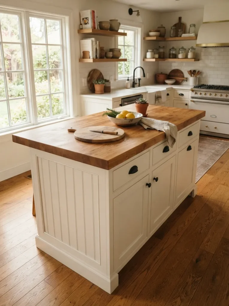 A Painted Base with a Natural Wood Top