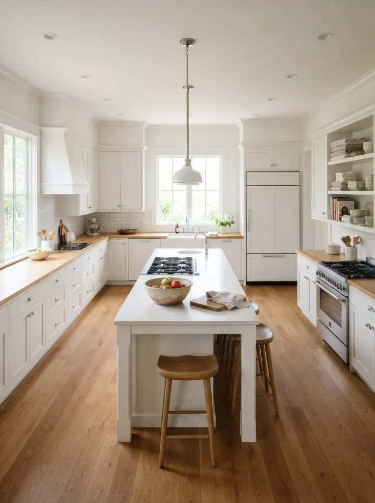 The U-Shaped Kitchen with a Freestanding Center Island