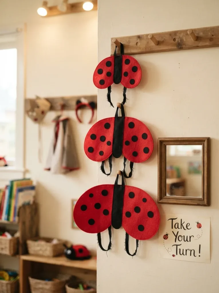 A DIY Ladybug Wings Dress-Up Corner