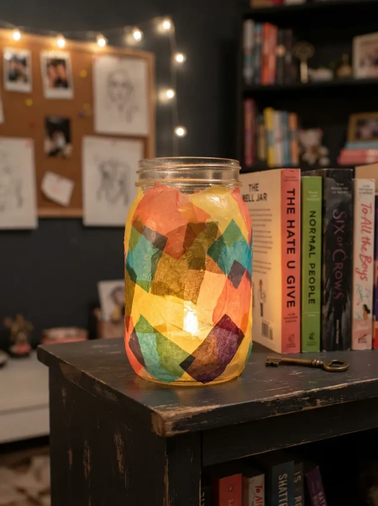 Tissue-Paper Stained-Glass Jars
