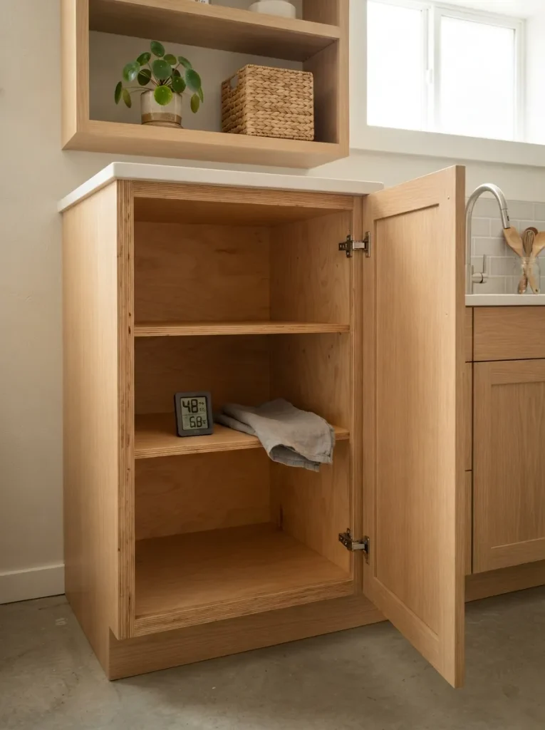 Cabinet Boxes Built for Below-Grade Humidity