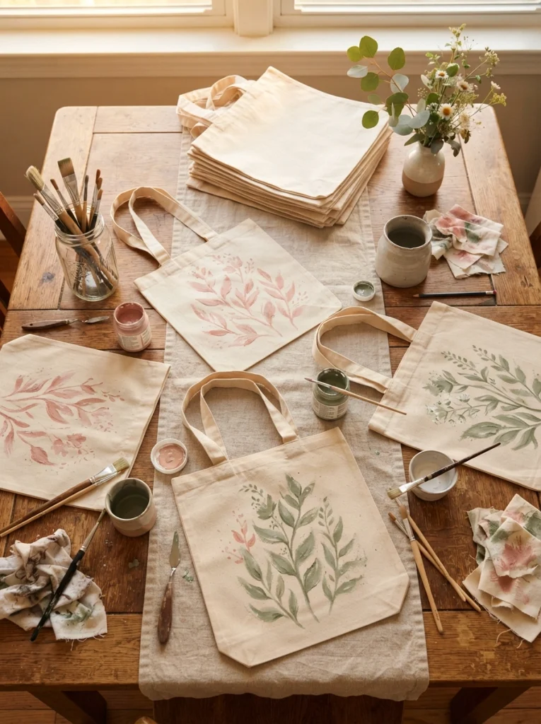 Hand-Painted Tote Bag Night