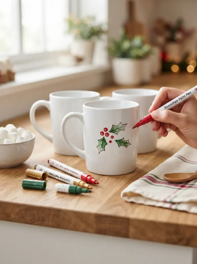 A Custom Hot Cocoa Mug Painting Station