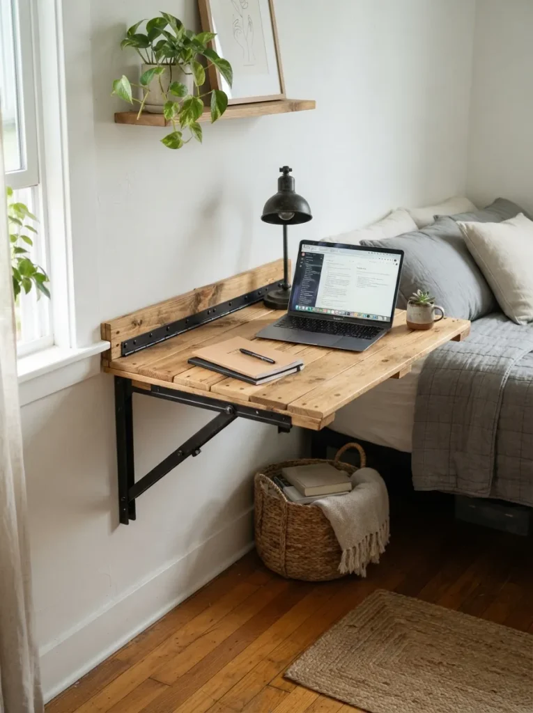 Fold-Down Wall Desk for a Small Bedroom
