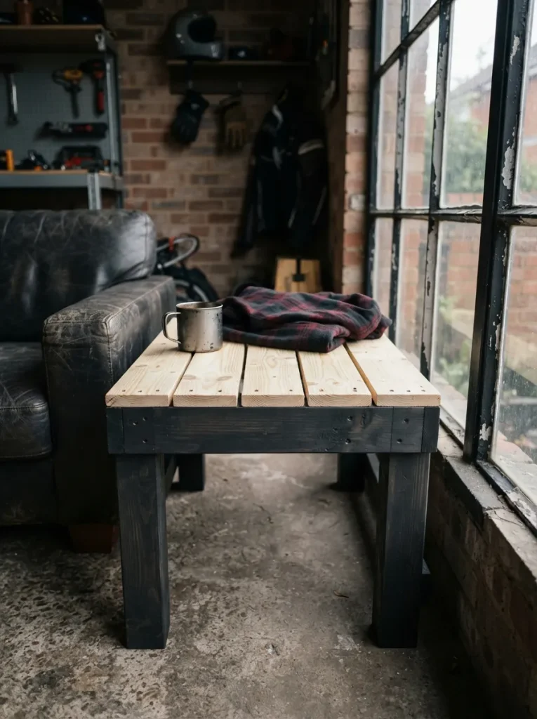 Dark-Stained Frames With Natural Slats