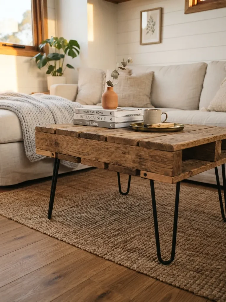 Lift Pallet Pieces Onto Slim Black Steel Legs