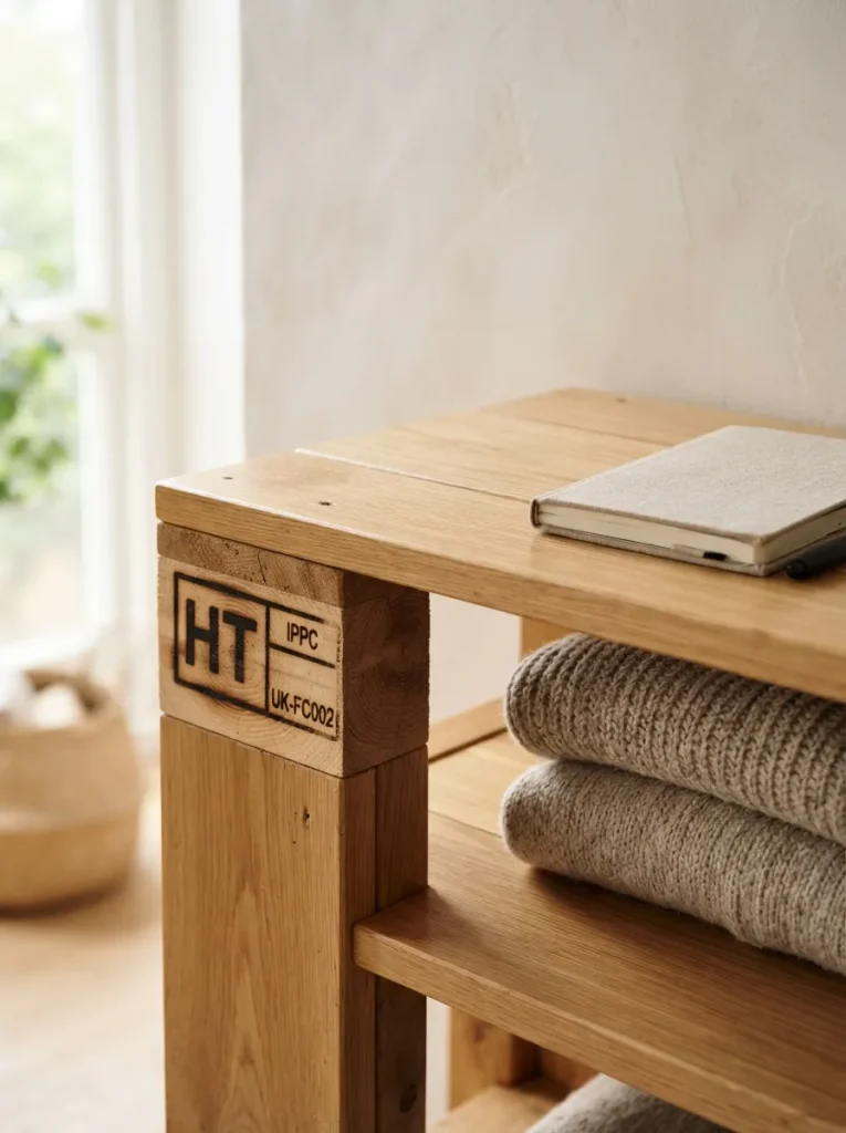 Sealed Pallet Shelving Built From Heat-Treated Wood