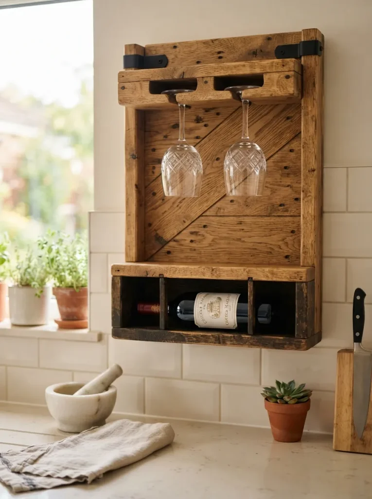 Wall-Mounted Wine and Bar Rack