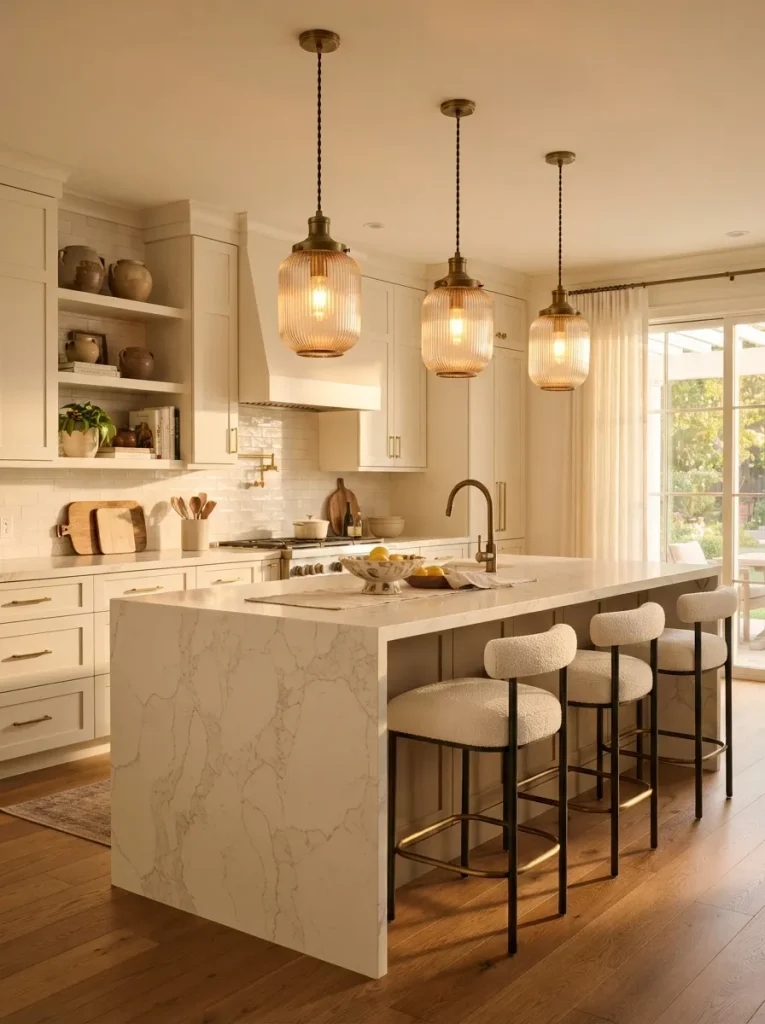 A Trio of Statement Pendants Over the Island