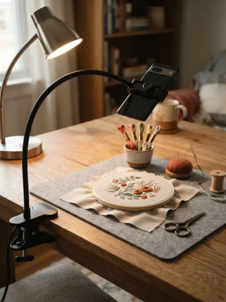 Overhead-Camera Embroidery Night