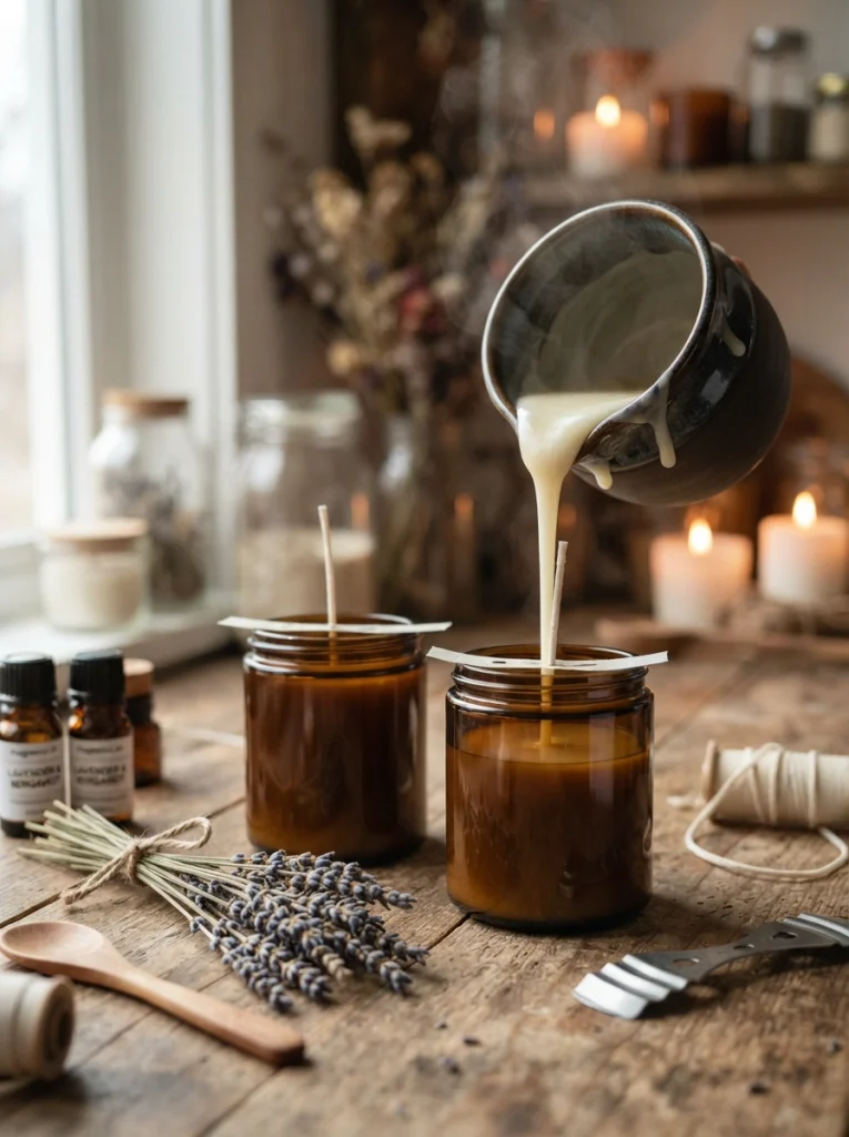 DIY Soy Candle Pouring Station