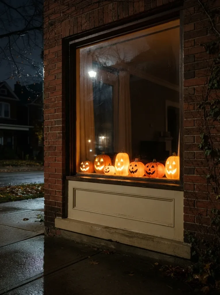 Pumpkin Lantern Row on the Sill