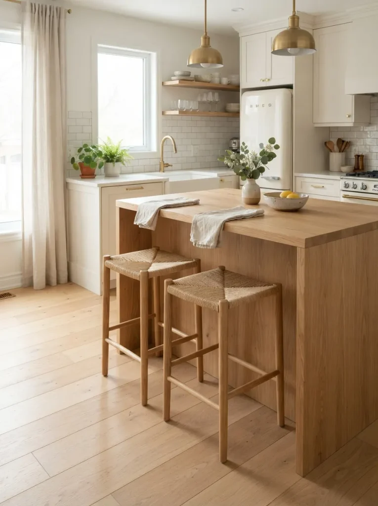 Backless Stools That Disappear Fully Under the Counter