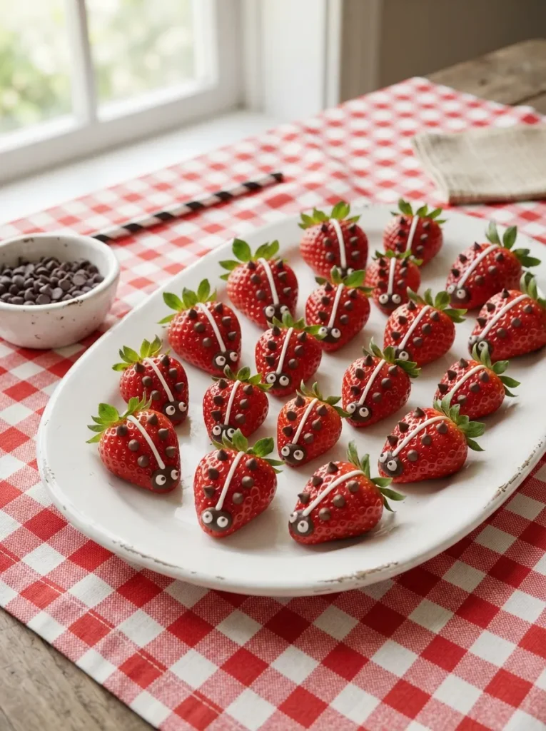 Strawberry-and-Chocolate-Chip Ladybug Bites
