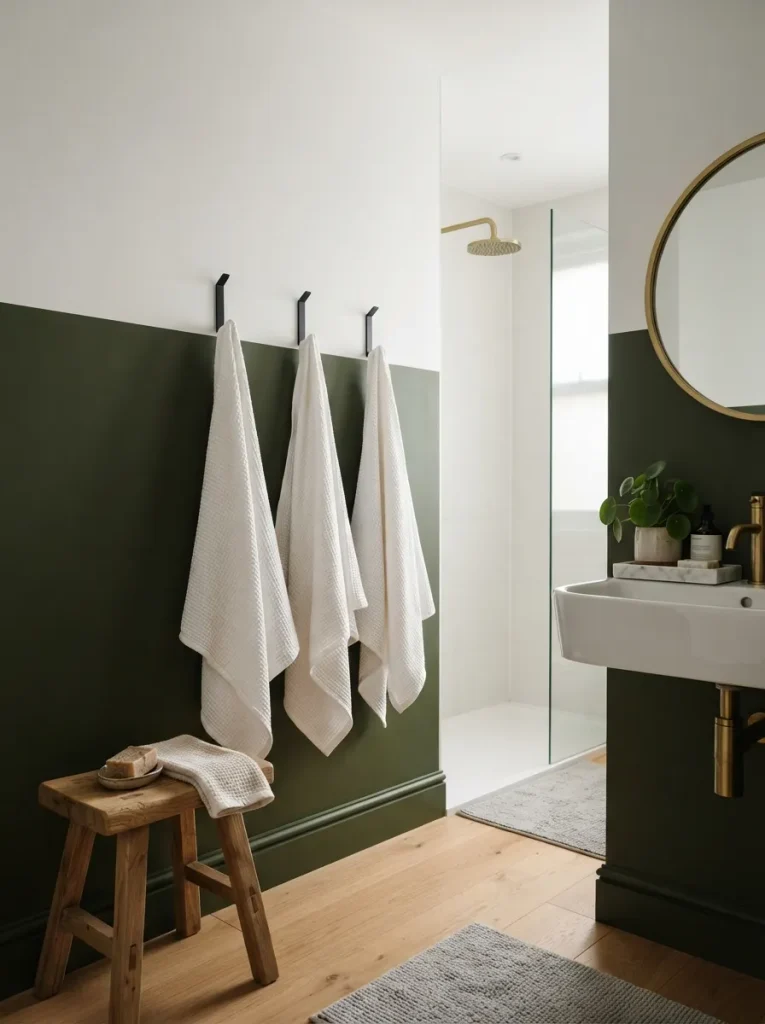 Green Below, White Above: The Two-Tone Wall That Hides Scuffs