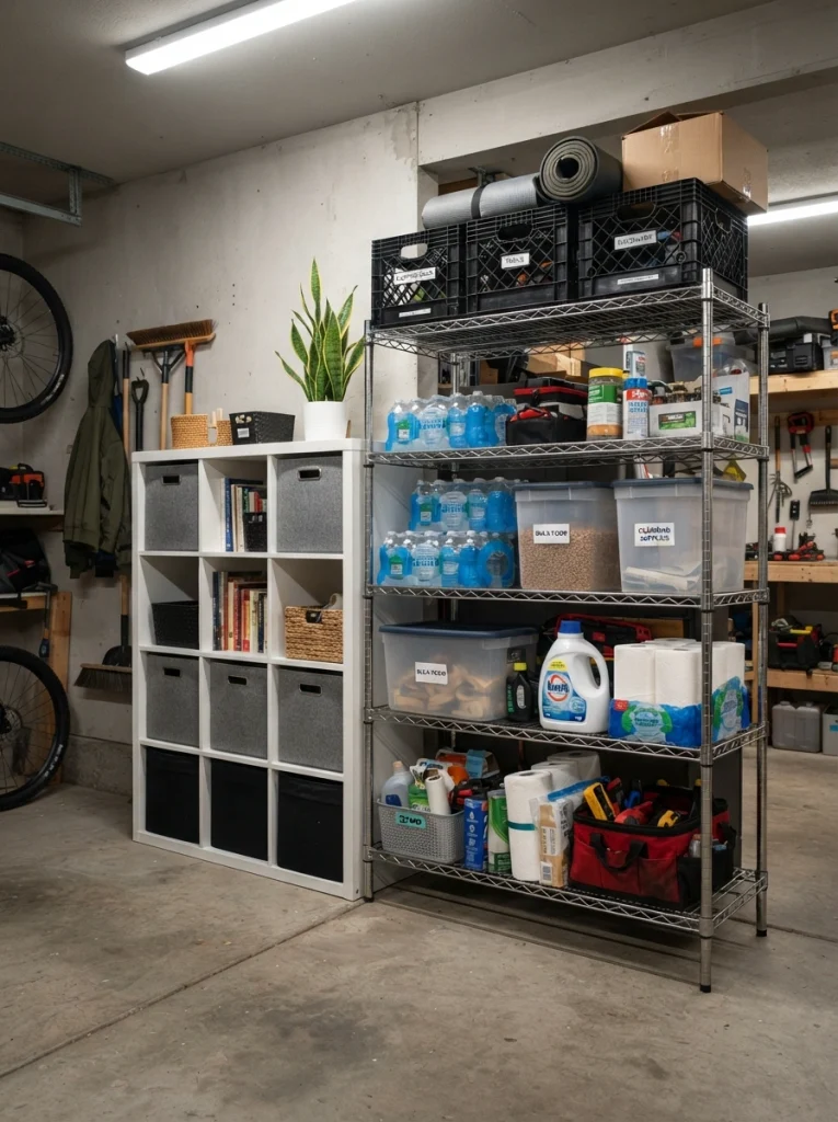 Add Stackable Overflow Shelving in Heavy-Duty Wire or Steel