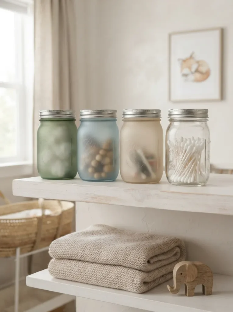 Frosted Sea-Glass Jars That Hide the Clutter and Match Your Palette